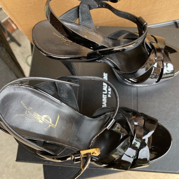 Saint Laurent Patent Black Tribute Sz 39 - Picture 2 of 8